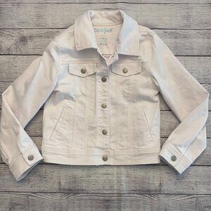 Cat & Jack White Denim Jean Jacket Size Large 10-12 NWOT